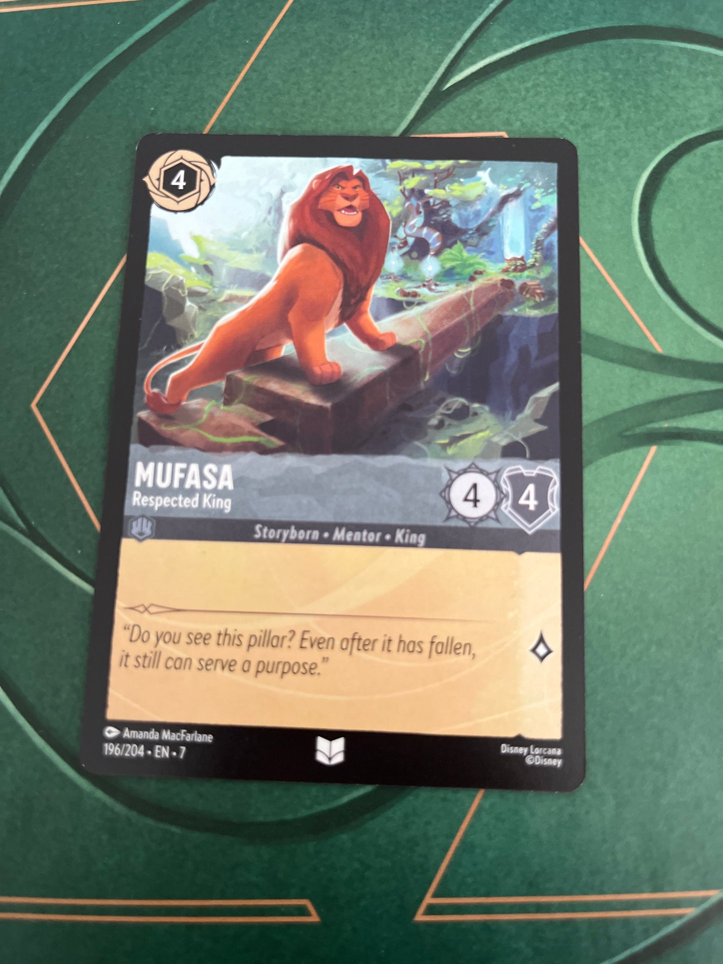 Disney Lorcana Mufasa - respected king 196/204 S7