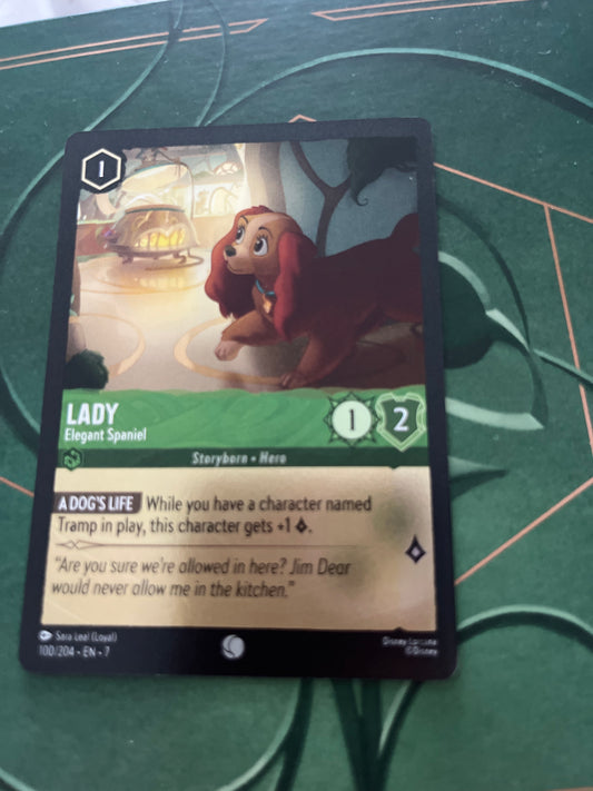 Disney Lorcana Lady  (holo) - Elegant Spaniel 100/204 S7 NM/LP